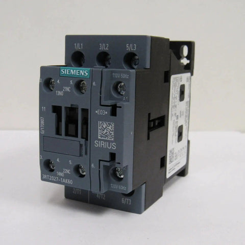 3 Pole 32 Amp 120V AC Contactor With 1NO 1NC Auxiliary Contacts, Heavy Duty Industrial Relay, front view, showing screw terminals