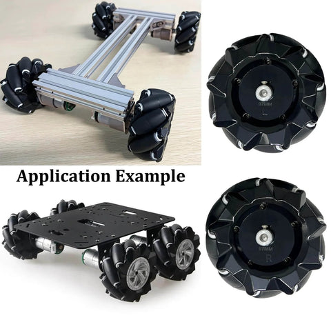 Application example of Premium 97mm Mecanum Wheel, 4WD Omnidirectional Wheels DIY Robot Parts with 4mm Metal Coupling Motor Connector Tire.