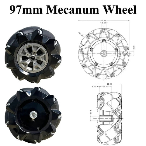 97mm mecanum wheel for 4WD Mecanum Wheel Robot Car Chassis Kit With Smart Remote Control And Metal Chassis For DIY