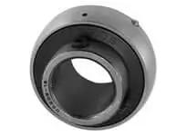1-1/4 in set-screw locked sealed ball bearing insert UC206-20, wide inner ring, spherical O.D. style, contact seal visible