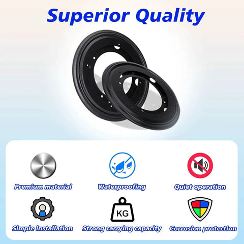Six Pack 9 Inch Lazy Susan Bearings Heavy Duty Turntable Bearing Swivel Plate Five Sixteenths Inch Thick with icons for features