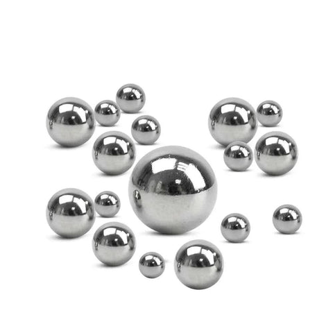 9mm 30 Grain Steel Bearing Balls, Bearing Steel Ball, Solid Ball, Carbon Steel Ball in various sizes displayed on a white background