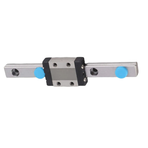 Beefy Yet Lightweight 9mm Wide Linear Rail Block for Precise Motion with built-in lubrication, side view, bearing steel construction.