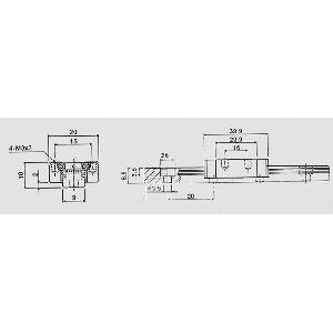 9mm Miniature Square Linear Motion rail - 2 trucks L1500mm