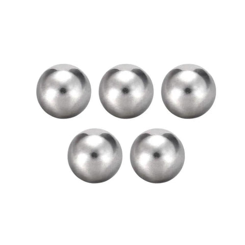 Five 9mm 30 Grain Steel Bearing Balls, Bearing Steel Ball, Solid Ball, Carbon Steel Ball on white background