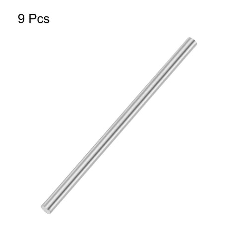 5mmx100mm 304 Stainless Steel Solid Round Rod for DIY Crafts - 9pcs shown individually