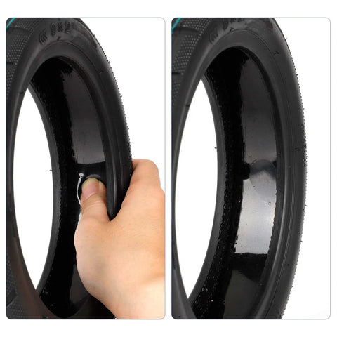Close-up of the 9-inch 9x2 Rubber Self-sealing Self-healing 9" Tubeless Tire showing texture and flexibility for KickScooter use.