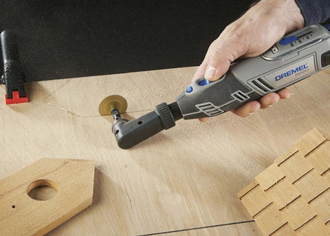 Right Angle Attachment For Rotary Tools By Dremel, 90 Degree Angled Head For Grinding Drilling And Cutting In Tight Spaces in use