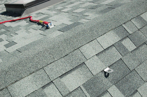 D-Minus Anchor Point Naked 10 Pack For OSHA Fall Protection And Roofing Safety installed on shingled rooftop