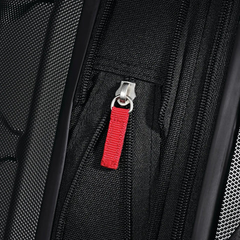 Close-up of zipper and textured surface on Expandable Hardside Carry On Luggage With Four Spinner Wheels For Easy Travel, 20 Inch Size
