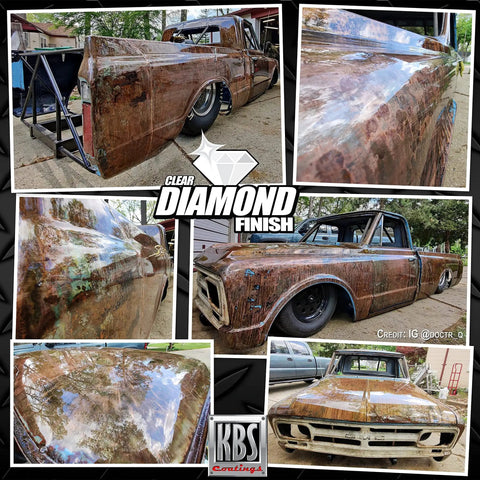 DiamondFinish Watercolor Clear Coat 1 Quart Scratch Resistant Single Part applied on truck surface