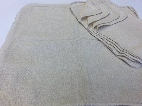 100 Pack Natural Shop Towels Rags Industrial Grade 13x14 Inches for Auto Shops and Mechanics, heavy duty cleaning cloths