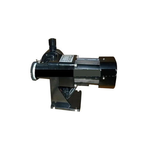 Side view of adjustable diaphragm metering pump for precise chemical dosing and easy flow control, durable industrial strength.