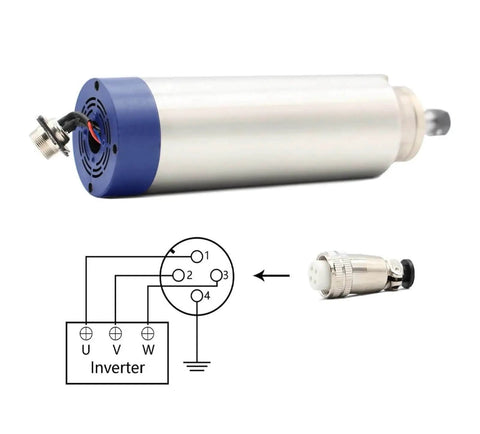 Air Cooled Spindle 1.5kW ER11 220V For CNC Milling With Four Bearings High Speed Torque Stability diagram
