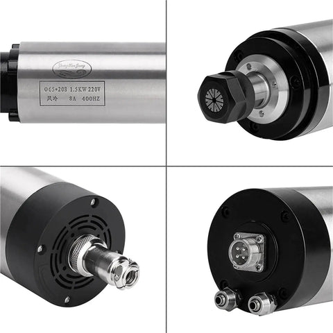 Air Cooled CNC Spindle Motor 1.5KW 220V Dual Voltage 110V Option 24000 RPM 65mm Bore Four Bearings High Torque product views