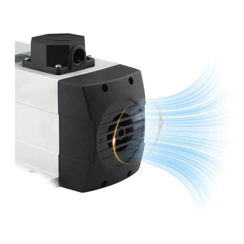 Air Cooled 7.5KW CNC Spindle Motor With 18000 RPM ER32, Four Bearings, No Water Pump Needed, Inverter Ready, 220V shown with airflow