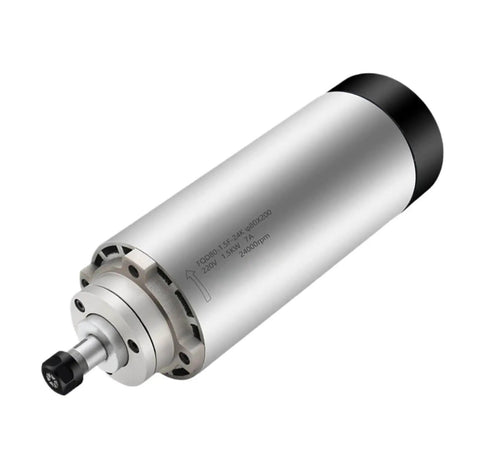 1.5kW Air Cooled CNC Spindle Motor 80mm Diameter High Speed Four Bearings for CNC Mills in metal body