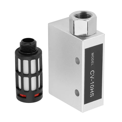Vacuum Generator Ejector With Cv10hs Venturi 7 By 5 By 5 Aluminum Alloy Construction, durable pneumatic exhaust vacuum pump.