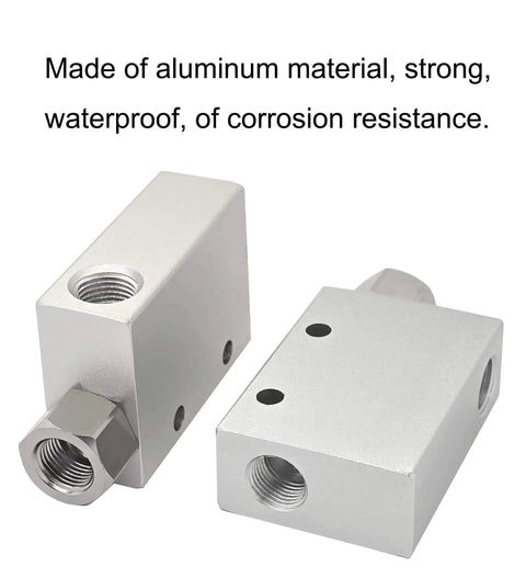 Vacuum Generator For Pneumatic Systems With G1/8 Inlet And Outlet Ports Aluminum Alloy Body High Flow No Leak Exhaust Vacuum Source For Industrial Automation Two Pack, showing aluminum alloy design and G1/8 ports.