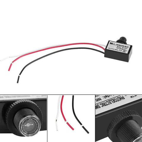 Automatic Outdoor Photocell Sensor For Nighttime Lighting Control With Photoelectric Switch 120V To 277VAC Energy Efficient Light Sensor