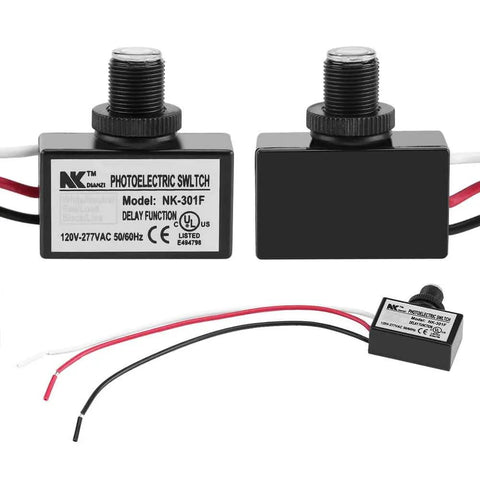 Automatic Outdoor Photocell Sensor For Nighttime Lighting Control With Photoelectric Switch 120V To 277VAC Energy Efficient Light Sensor