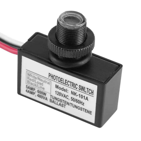Automatic Photoelectric Light Switch With 120VAC Sensor Auto On Off Day Night Control For Energy Saving Lighting And Longer Bulb Life