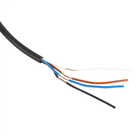 4 Wire Diffuse Reflection Photoelectric Sensor 12-24VDC BR100 Series cable close-up showing colored wires for industrial detection