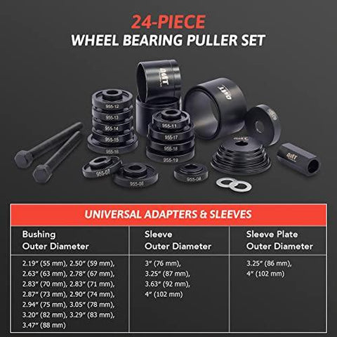 Bearing Press Kit for Front Wheel Drive Bearing Removal & Installation, Wheel Bearing Puller Tool Set