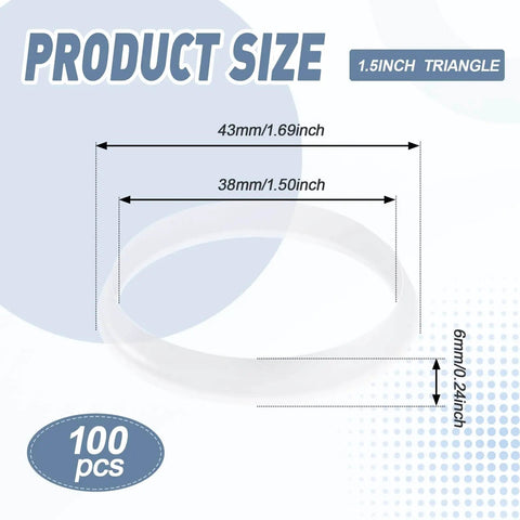 Dimensions diagram of Beveled Slip Joint Washers 100 Pack One And One Half Inch Size 1.5 Inch O Ring Tubular Pipe Seal Washers