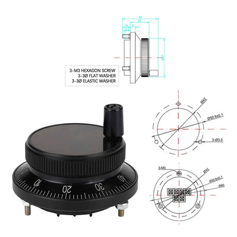 5V 60mm Rotary Encoder Handwheel For CNC Milling Machines Terminal Pulser Controller, aviation aluminum