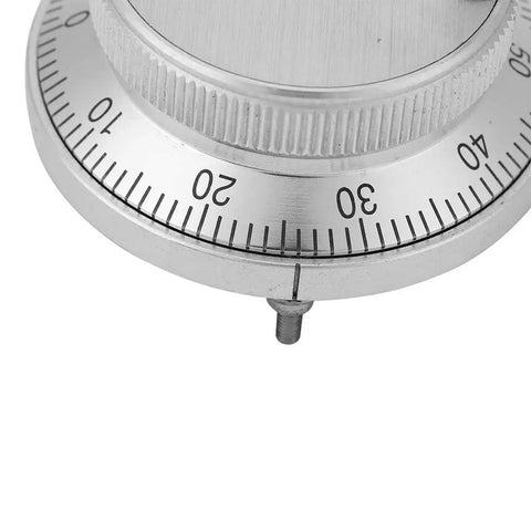Close-up of a 5V 4 Terminal Manual Pulse Generator Handwheel for CNC Mills Routers and Lathes with 60mm rotary encoder knob and handle.