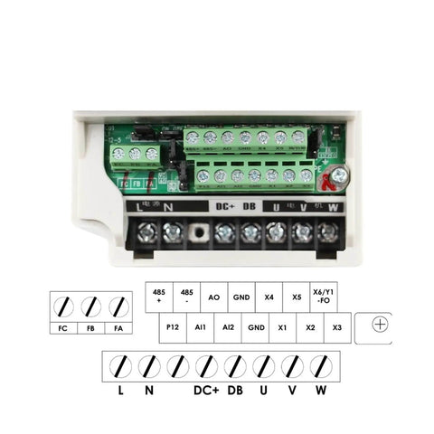 Beefy 2.2KW ER20 Air Cooled Spindle Motor With 2.2KW H100 Speed Controller internal wiring view