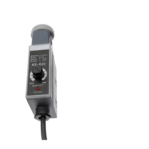 KS-G22 Color Code Sensor Photoelectric Mark Detection Switch, front view, coaxial reflection, 10-30V DC, 10mm sensing distance