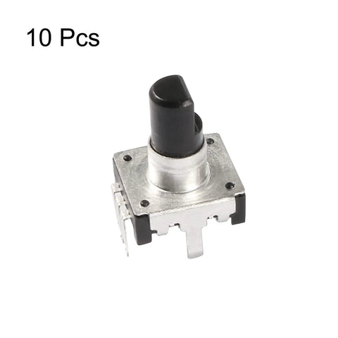 10-pack of 360 Degree Rotary Encoder Code Switch Digital Potentiometer with Five Pins Three Signal 6mm D Type Shaft 24 Pulses