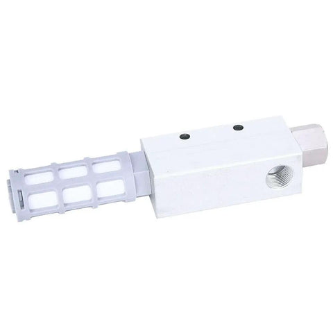 Vacuum Ejector 25HS Aluminum Alloy With Fast Connection, featuring a large air ventilation system, seen from side view.