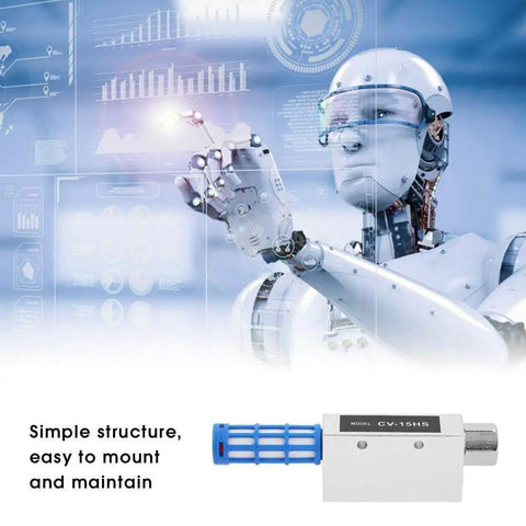 Aluminum Alloy Air Ejector Vacuum Generator CV-15HS Negative Pressure Pneumatic Exhaust with robotic interface in background