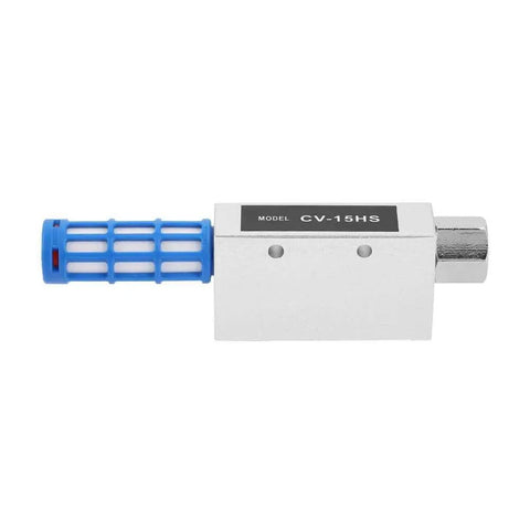 Aluminum Alloy Air Ejector Vacuum Generator CV-15HS, compact design with blue nozzle, for industrial automation.