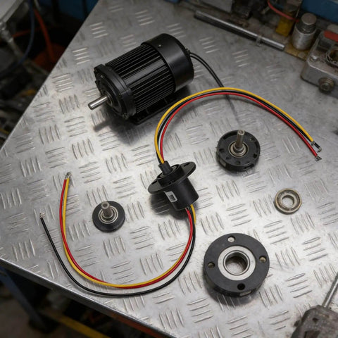 High Current Slip Ring Rotating Connector With 3 Wires 10A 22Mm Diameter for Test Equipment on workshop table