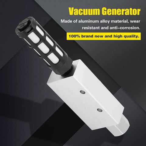 Compact Pneumatic Air Exhaust Vacuum Generator With Aluminum Alloy Ejector And Silencer, designed for vacuum suction cups.