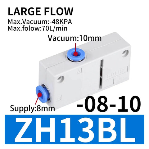 Compact Pneumatic Vacuum Generator For Negative Pressure Ejector And Air Ejector Use In Industrial Automation High Suction Power