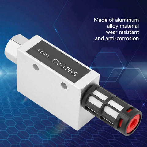 Compact Pneumatic Vacuum Generator CV 10HS in aluminum alloy, corrosion-resistant with Venturi ejector for industrial use.