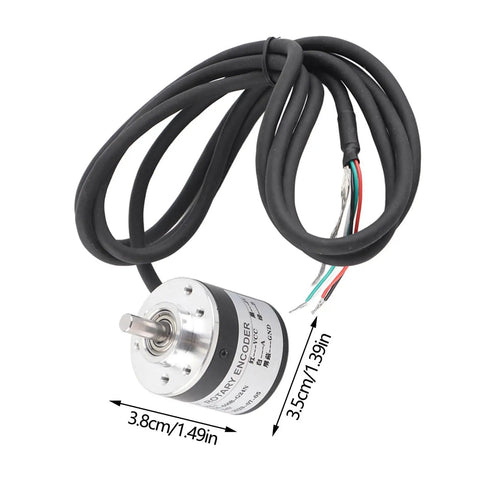 Compact 600 PR Incremental Rotary Encoder For Industrial Automation with 6mm shaft, AB two-phase output, 600 pulses per revolution.