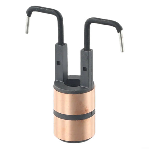 Front view of Slip Ring Assembly 14.8mm OD Copper Motor Collector Ring for DC Motor and Power Tools 2 Piece Set with 8mm Height High Conductivity Copper