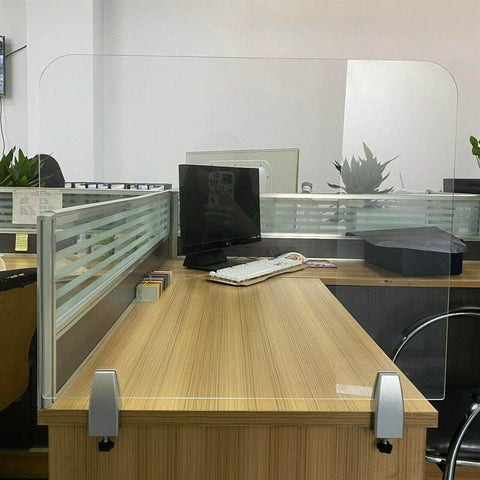 Desk Mount Sneeze Guard 24" x 31" Acrylic Protection Barrier Shield Counter