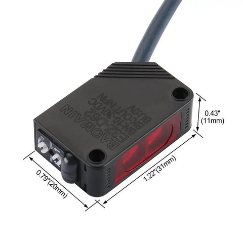 Diffuse Reflection Photoelectric Sensor Switch E3Z-D62 NPN Output shown with dimensions for industrial automation.