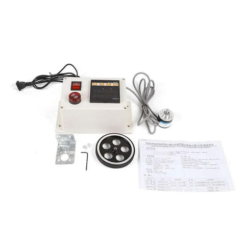 Digital Meter Counter With Rotary Encoder For Wheel Roll Length Measurement 0 To 999999 Pro Grade Accuracy Dual Relay Outputs shown