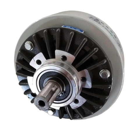 Front view of 50Nm 5kg Dual Axle Magnetic Particle Clutch FL50S Magnetic Powder Clutch Brakes for Industrial Gear and Motors
