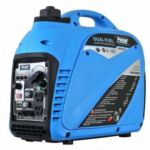 Dual Fuel Portable Quiet Inverter Generator With USB Outlet And Parallel Capability, 2,200W Peak, 1,800W Gas, 2,000W LPG