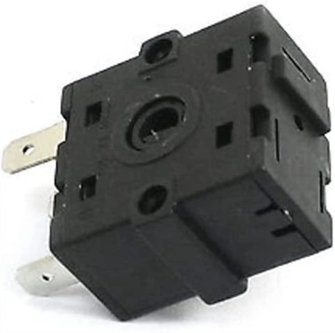 Rotary Encoder Switch 5 Pin 3 Position 2 Position Selector for Appliances AC 250V 16A, shown in black, with metal connectors