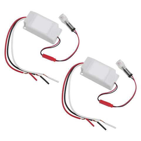 Auto Dusk To Dawn Photoelectric Sensor Light Switch 110V To 240V AC IP33 Outdoor street light controllers with wires, 2-pack